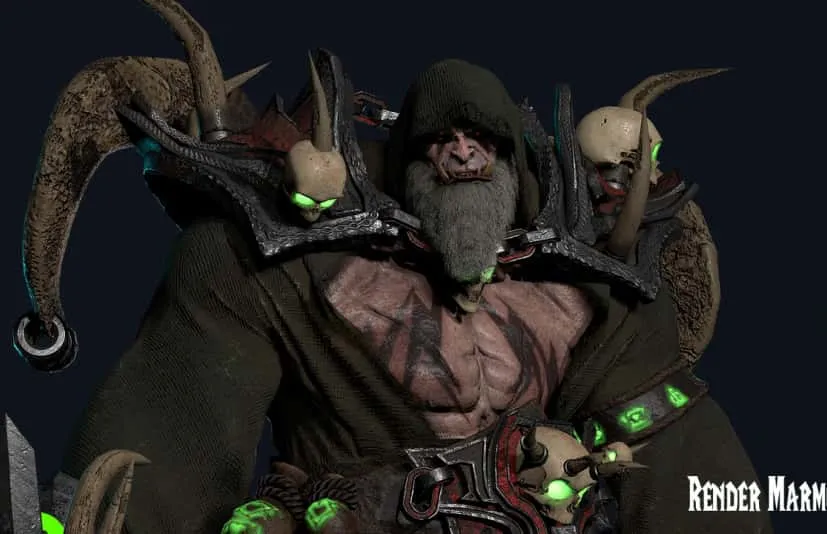 魔兽世界模块化兽人角色动画 Orc Warlock (Modular)