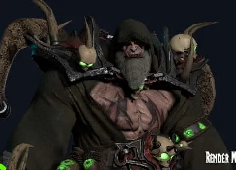 魔兽世界模块化兽人角色动画 Orc Warlock (Modular)