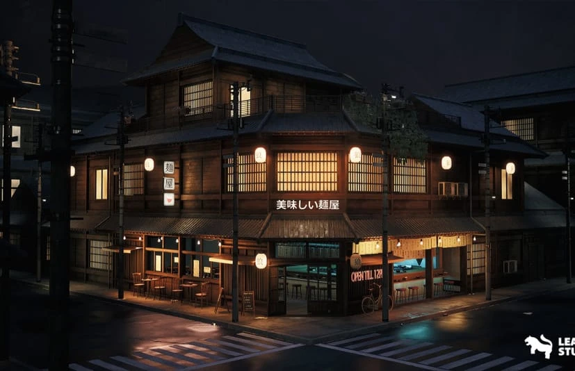 日本拉面餐厅环境场景 Ramen Restaurant Environment