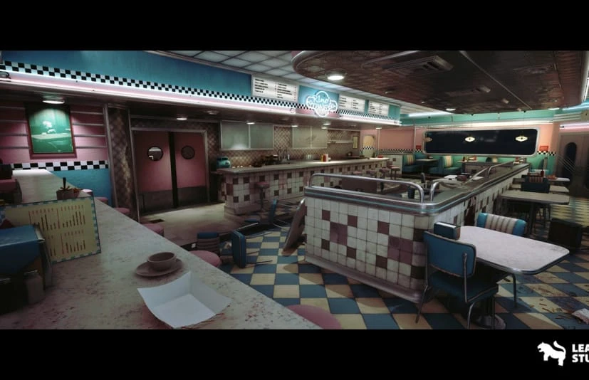 美食餐厅环境场景 Rino's Diner Environment