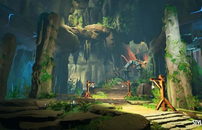 卡通风格化失落洞穴地牢山洞场景 Stylized Lost Cave