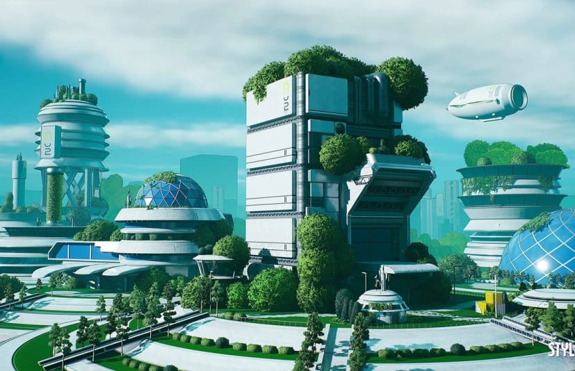 风格化的太阳能朋克城市 Stylized Solarpunk City