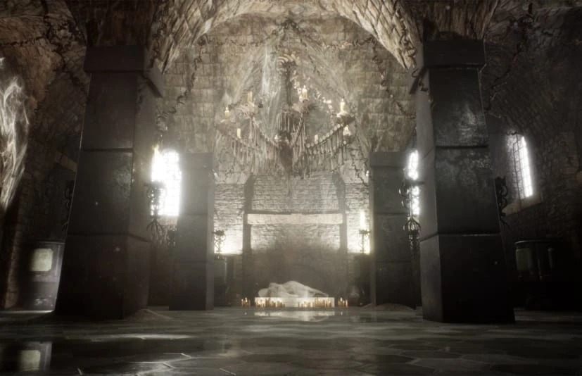 中世纪幻想欧洲地下藏骨场景 Underground Ossuary