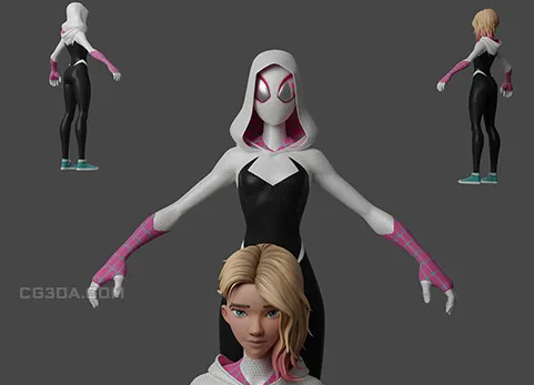 蜘蛛侠格温-Lowpoly RIgged