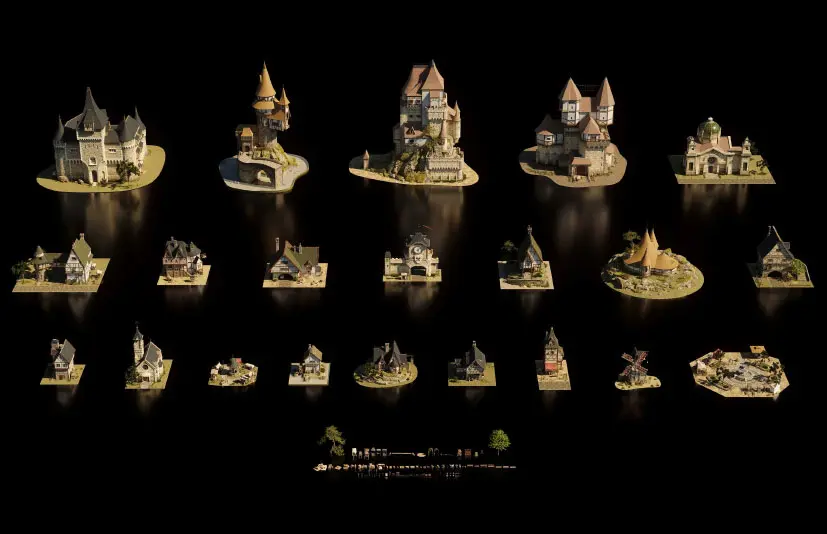 魔法童话村庄 kitbash3d - Enchanted